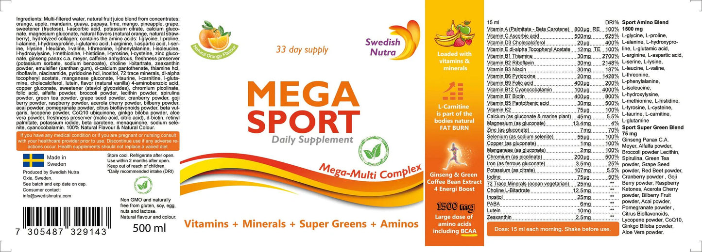 Mega Sport 33 day supply (500ml)